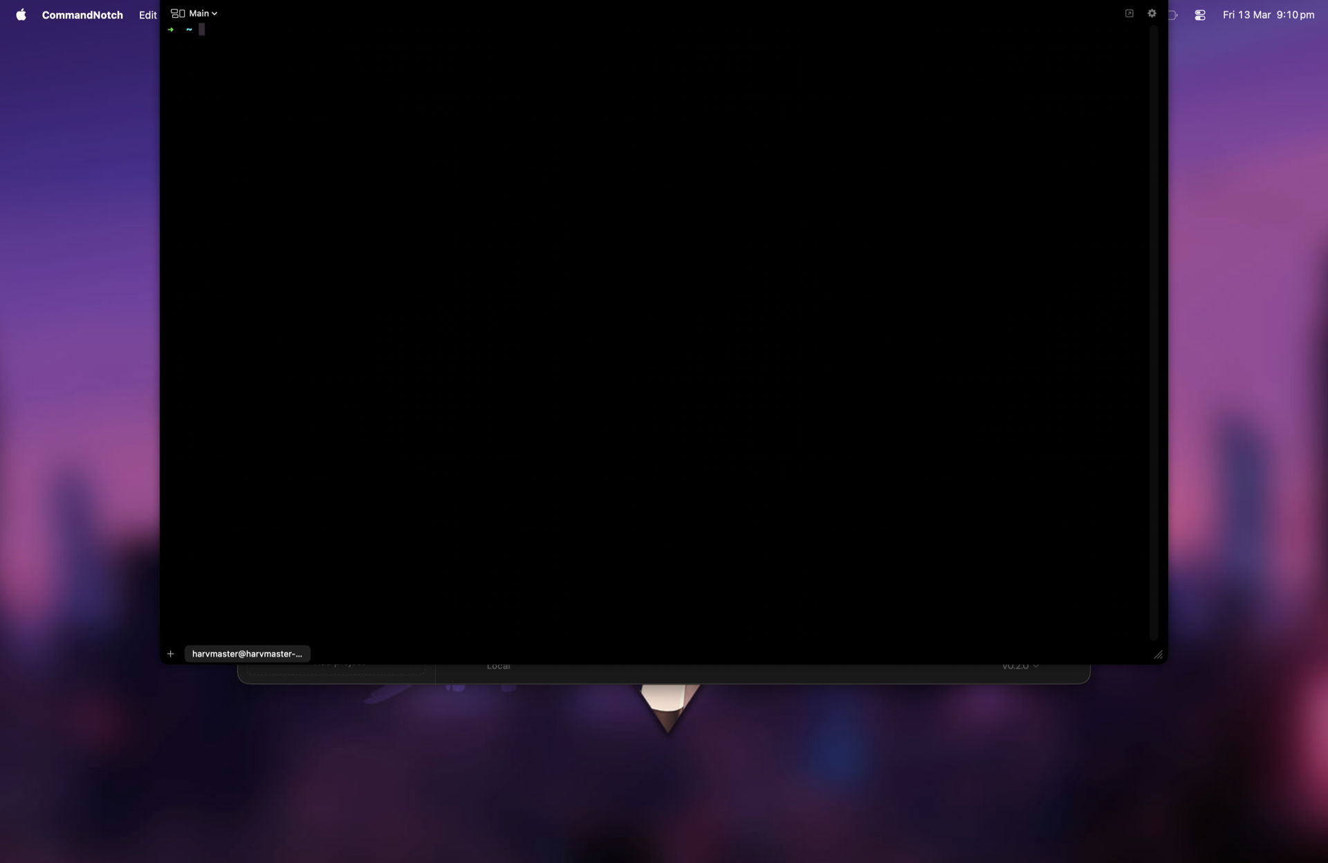 Downterm open notch terminal